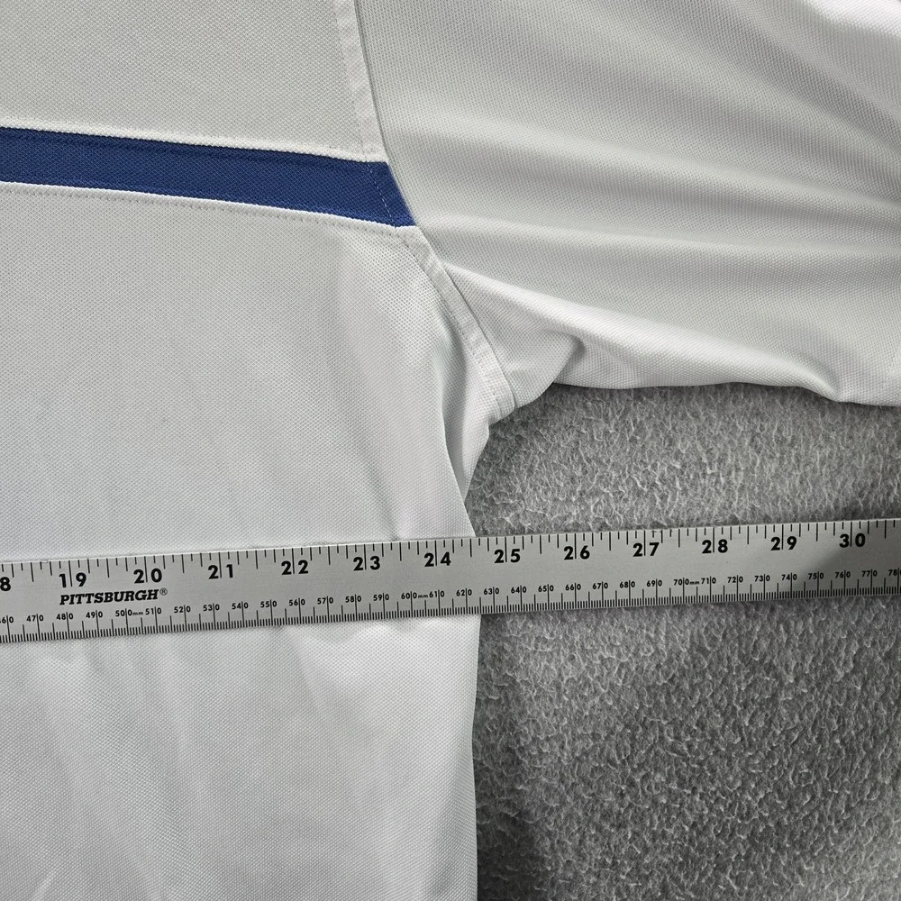 Footjoy Men Polo XL White Logo Embroidery‎ Striped Activewear Short Sleeve